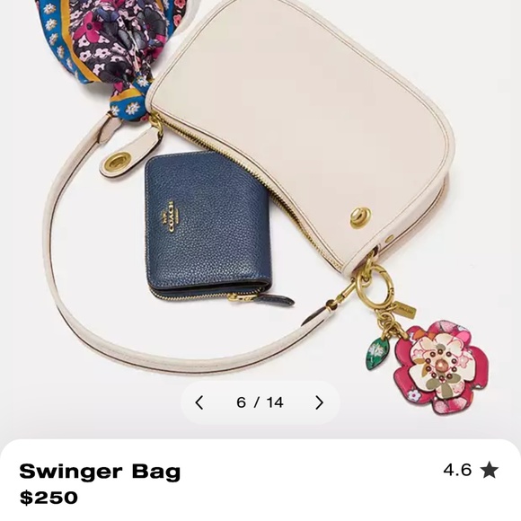 TWO Coach Swinger Bags Designer Crossbody (black and chalk) ** newly cleaned - Picture 3 of 13